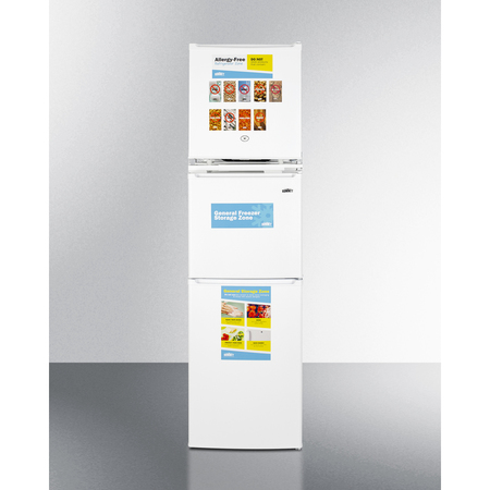SUMMIT 19" Wide Allergy-Free Refrigerator-Freezer Combination AZRF7W